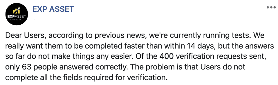 400 verification requests expasset